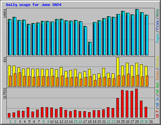 Daily usage for June 2024