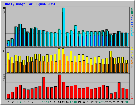 Daily usage for August 2024