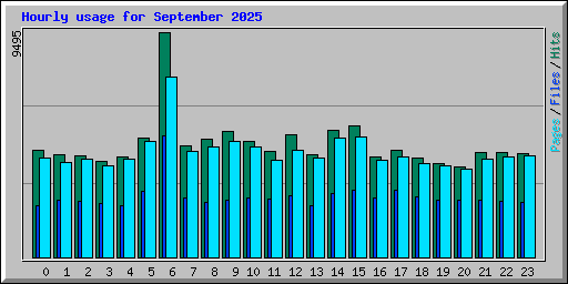 Hourly usage for September 2025